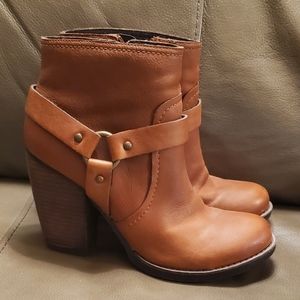 Korks Genuine Leather Sexy Stacked Heels Engineer Boots 8.5 / 40